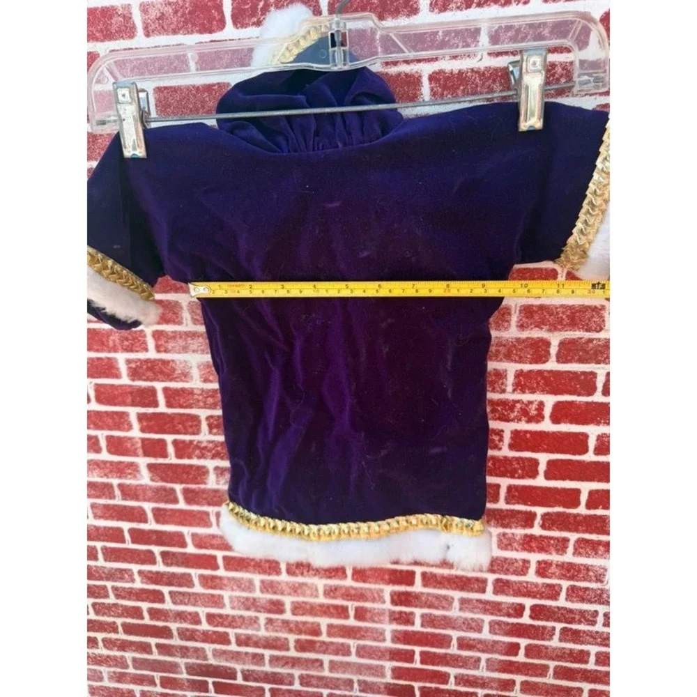 Purple Velvet Faux Fur Gold Trimmed Royal Robe Cape Costume 18